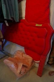 Hot Pink headboard in velvet with matching spread!!