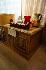 carved wood end tables