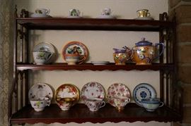 Collectable cups and saucers and beautiful shelving