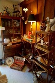 More glassware, side tables, flatware etc