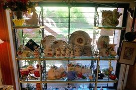 Huge bakers rack with glass shelves