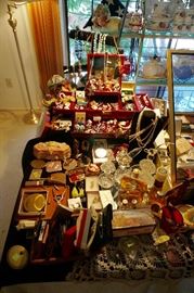 Costume jewelry as well as real gold and silver