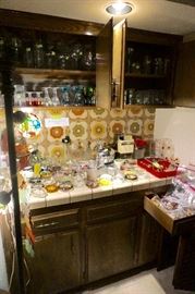 A fully stocked bar area which features vintage ash trays