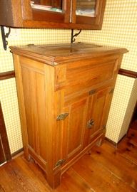 ANTIQUE OAK RACINE WOODEN ICE BOX