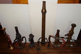 ANTIQUE FIREMAN BRASS HOSE NOZZLE COLLECTION