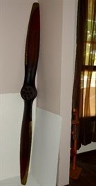 LARGE BRASS LINED EDGES WOODEN AIRPLANE PROPELLER