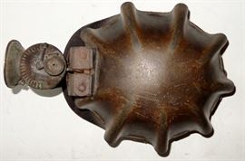 ANTIQUE TURTLE SHELL CARBIDE LAMP MINER'S HAT