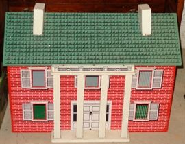FANCY TIN LITHO MINIATURE DOLL HOUSE