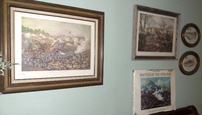 Civil war pictures framed and civil war  pictures in book by Kurz & Allison