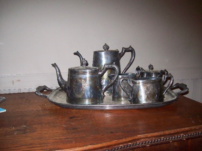 Homan mfg USA silver plate tea service