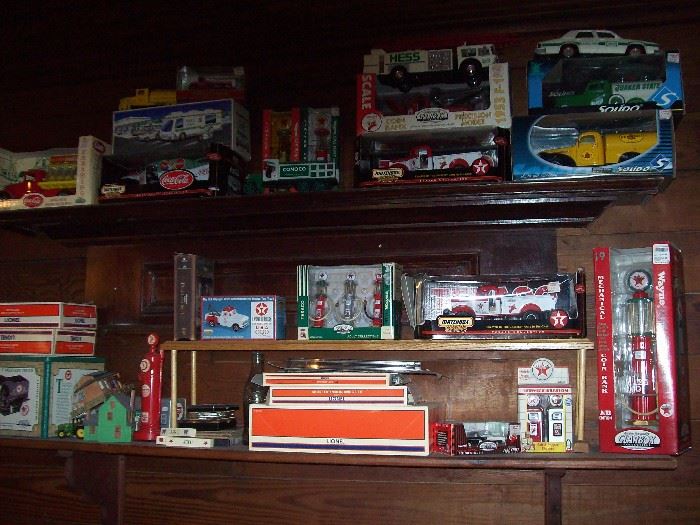 Collectible cars, lionel track, texaco collectibles