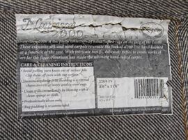 Label on back of Oriental style rug