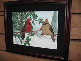 One of about ten Christmas themed framed art
