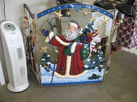 Metal Xmas fireplace screen