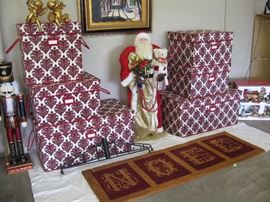 High quality fabric covered Xmas storage boxes from Frontgate.