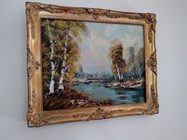 Framed oil painting by J. Fellner