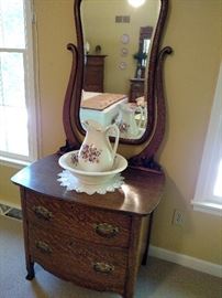 Antique oak dresser with mirror