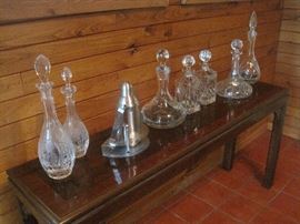 Crystal decanters..