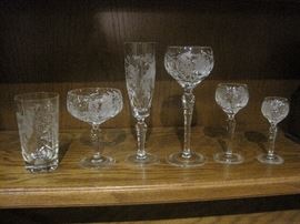 Sets of Nachtmann stemware.