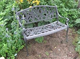 Metal bench.