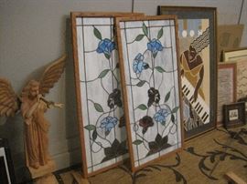 More stained glass windows. 3 foot high Angel.