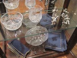 Nachtmann and Waterford crystal.Pewter angels.