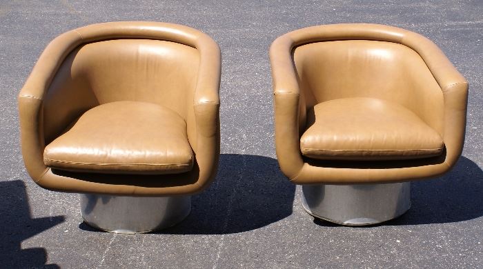 Two Pace Mid Century Modern Leather Chairs