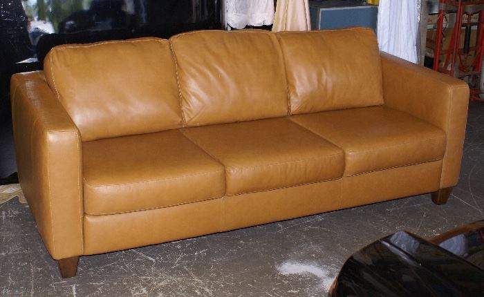 Italia Leather Sofa & Ottoman "Like New" 