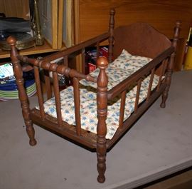 Wooden Child's Doll Crib