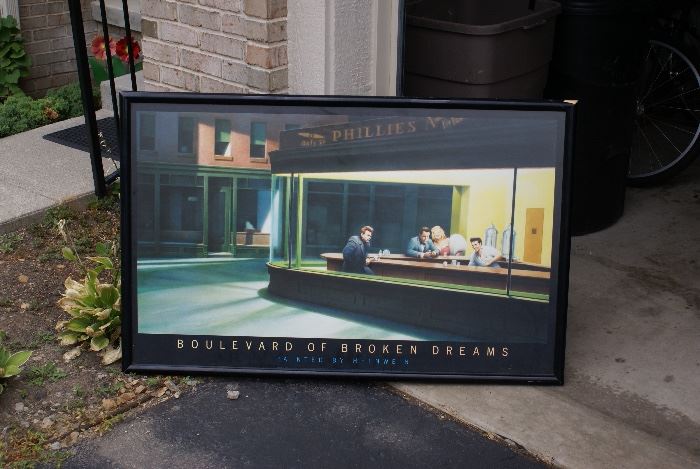 James Dean Boulevard of Broken Dreams Framed Litho 31" tall x 49" long 