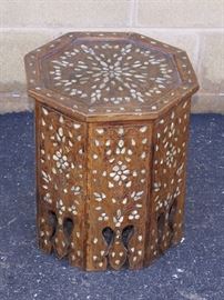 Antique Hand-made Mother of Pearl Inlay Octagon Table
