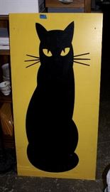 4' Tall Black Cat Sign