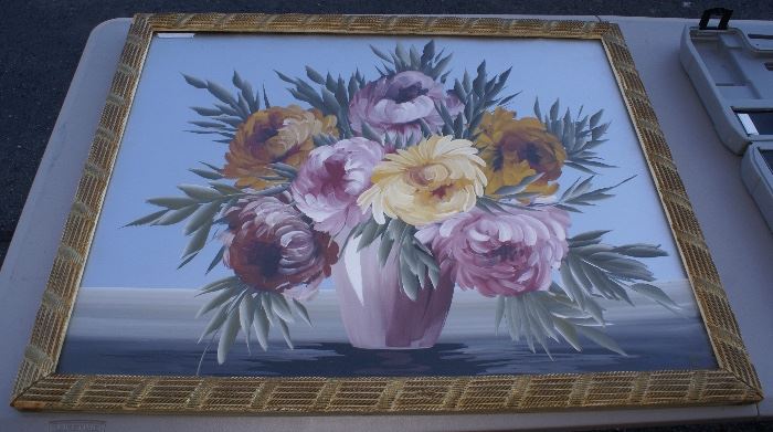 C.1930's Framed Floral Lithograph 