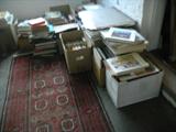 Piles of books.... mostly art related.