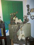 Chinese Porcelain pieces in front of another Vardea Chryssa silkscreen.