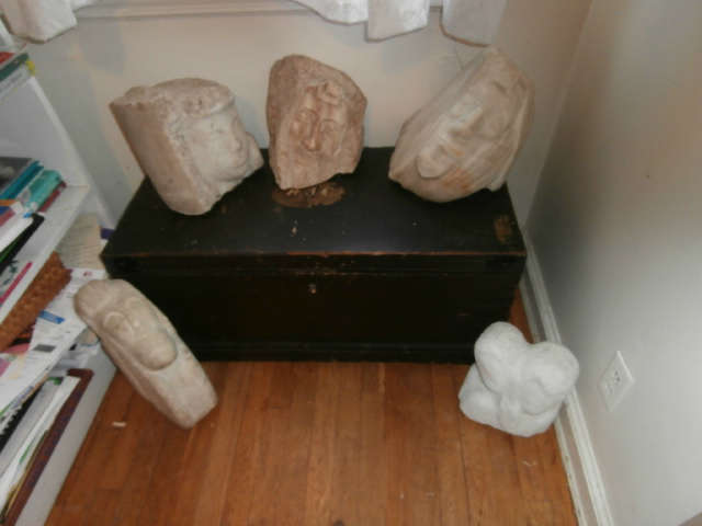TrGreat Grandma's sculptures in Marble. Trunk is gone.