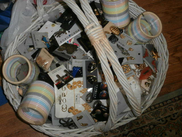 Huge Basket of costume jewelry -- 20 + years old -- Basket items will be $3 each and less.
