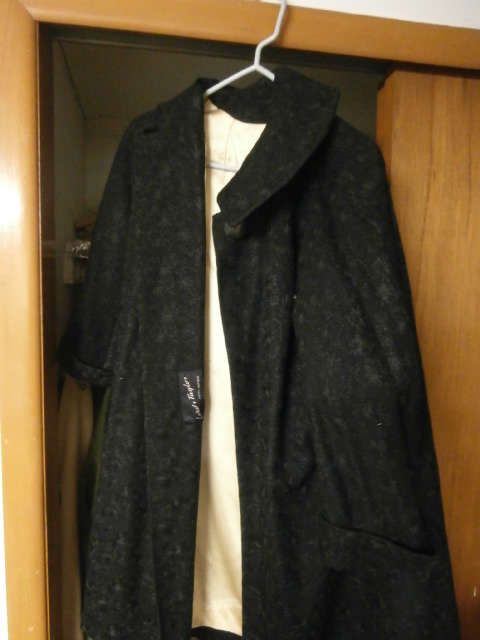 There are lots of vintage clothing throughout the house.   This coat is from Lord & Taylor's.