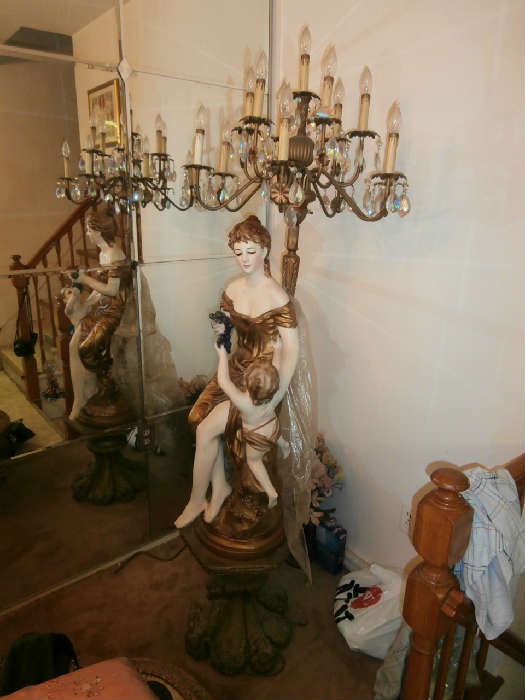 FIGURAL METAL LAMP.  THELARGEST ONE I'VE EVERY SEEN $500 OBO.