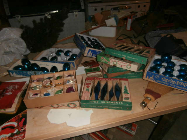 This is just a few of the boxes of the vintage Christmas items.  Loads of Christmas in the closets.