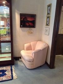 #8 Cream swivel club chair $75 