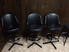 #77 (3) black barstools with backs 25" tall $30 each