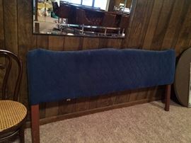 #83 King head board blue upholstery $75 