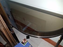 Glass Top Console Table