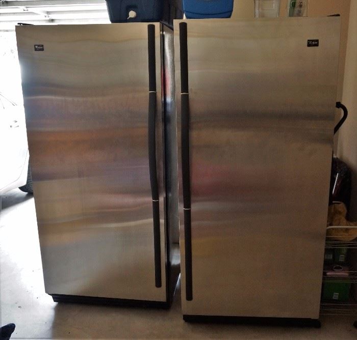 Whirlpool stainless refrigerator and freezer