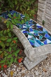 Outdoor concrete bench