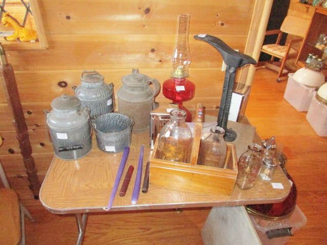 Graniteware, Milk Bottles, Oil Lamps