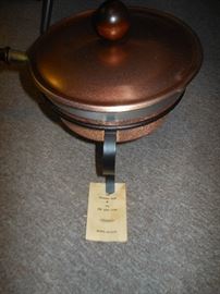 Copper clad fondue pot