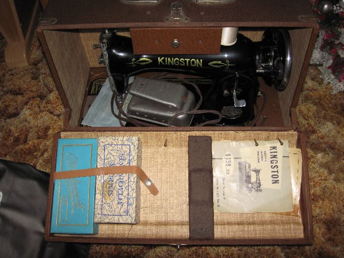 Vintage Kingston Sewing Machine in Original Case, Mint Condition