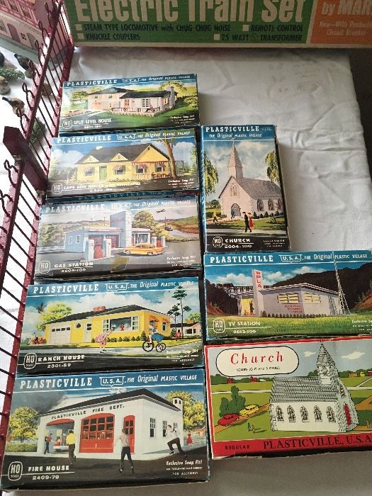 The train set was pulled, but we have a bunch of neat Plasticville still in boxes